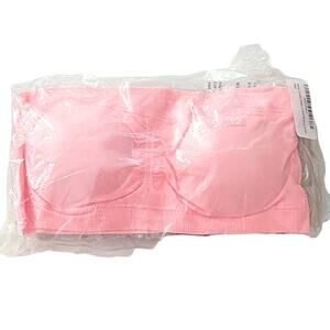 Women's Set of Three Strapless Padded Bralett Pink Khaki Black Size S/M (NIB)